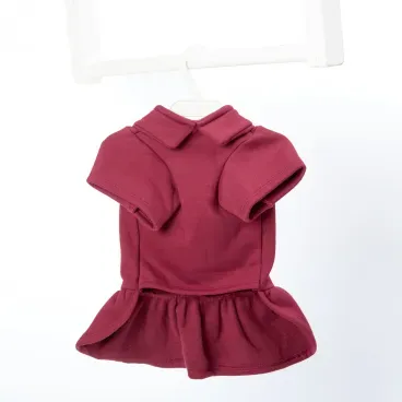 Vestido de Moletom Bichinho Chic Vinho no cabide-04